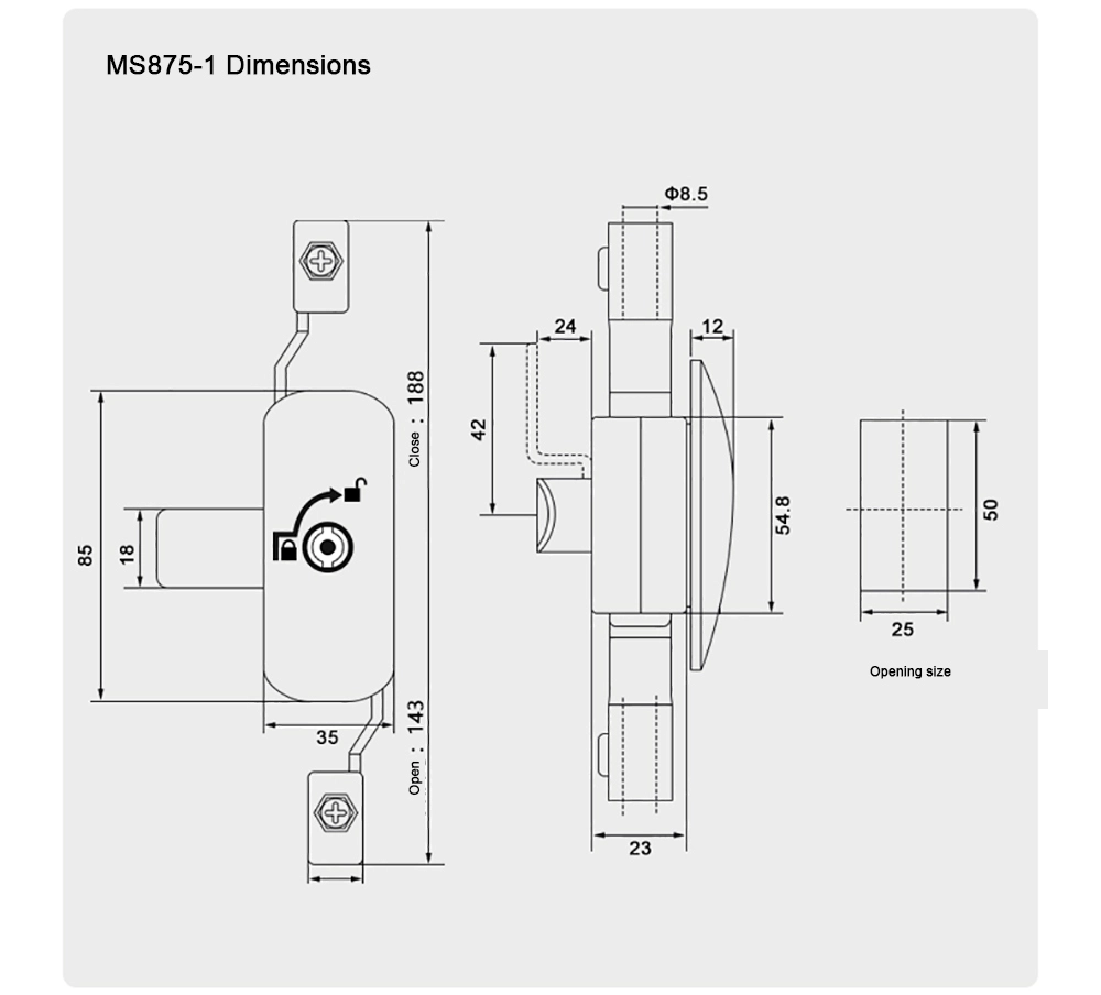Control Cabinet Door Lock